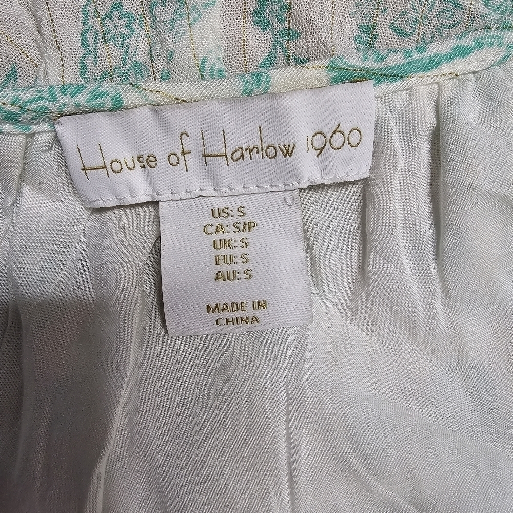 House of Harlow 1960 Small Ajay Long Sleeve Smock Waist Ruffle Mini Dress - Picture 6 of 10